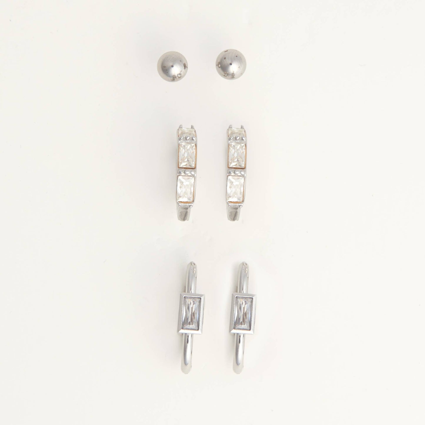 Narelle Waterproof Rectangle Hoop Earring Trio