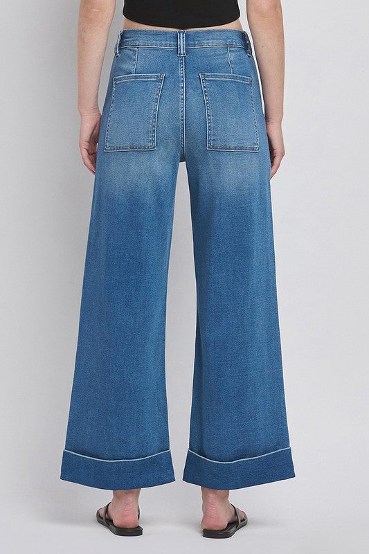 Cozy Cuff Wide Leg Jean in Enviably by Vervet