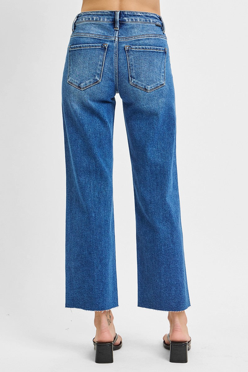 Tummy Control Mid Rise Cropped Wide Leg by Risen Jeans