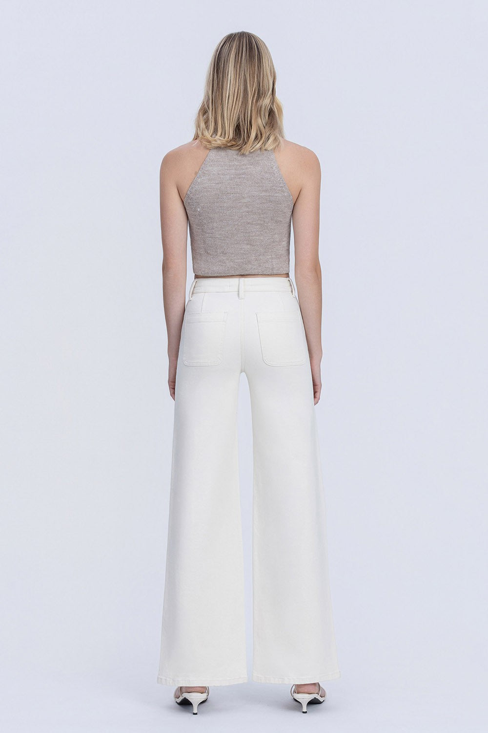 Cream Dream Drawstring Wide Leg Jeans by Vervet