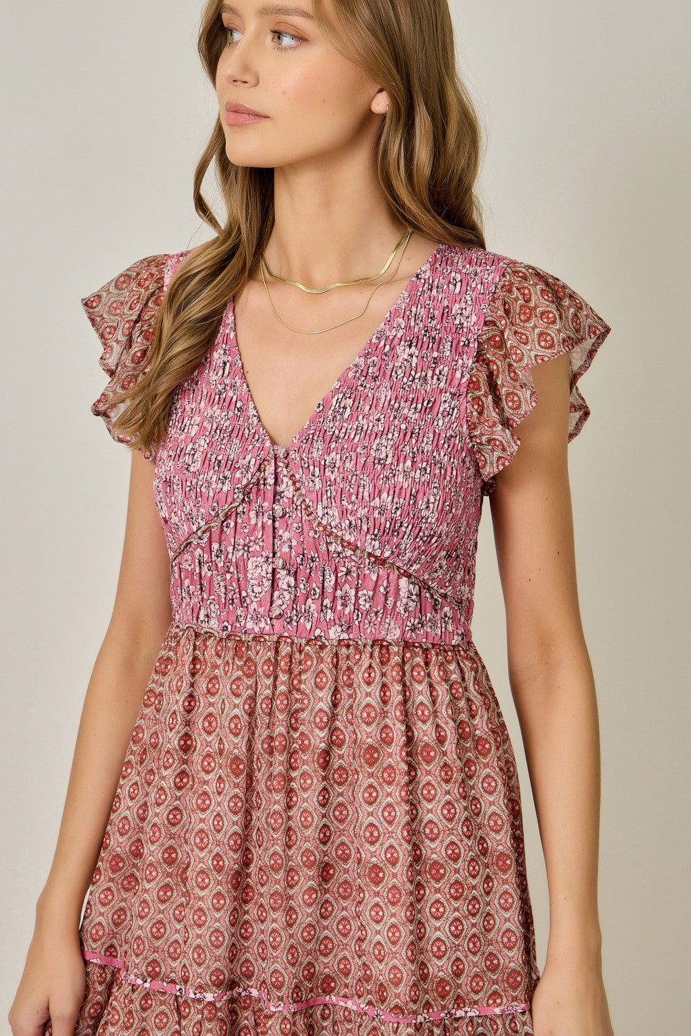 Blushing Bloom Dress in Raspberry by Mystree