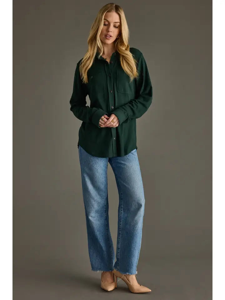 Hunter Green Super Soft Button Up