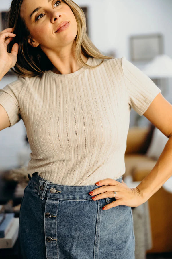 Pointelle Perfection Tee