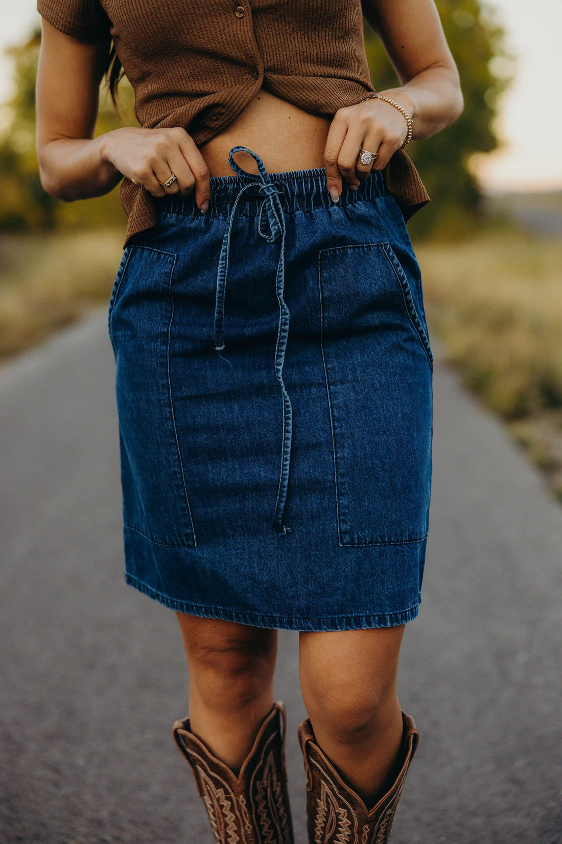 Country Roads Denim Skirt