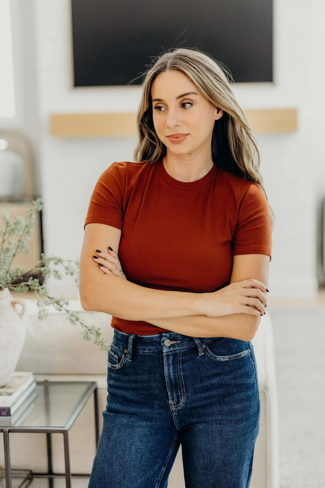 Short Sleeve Ribbed Tee