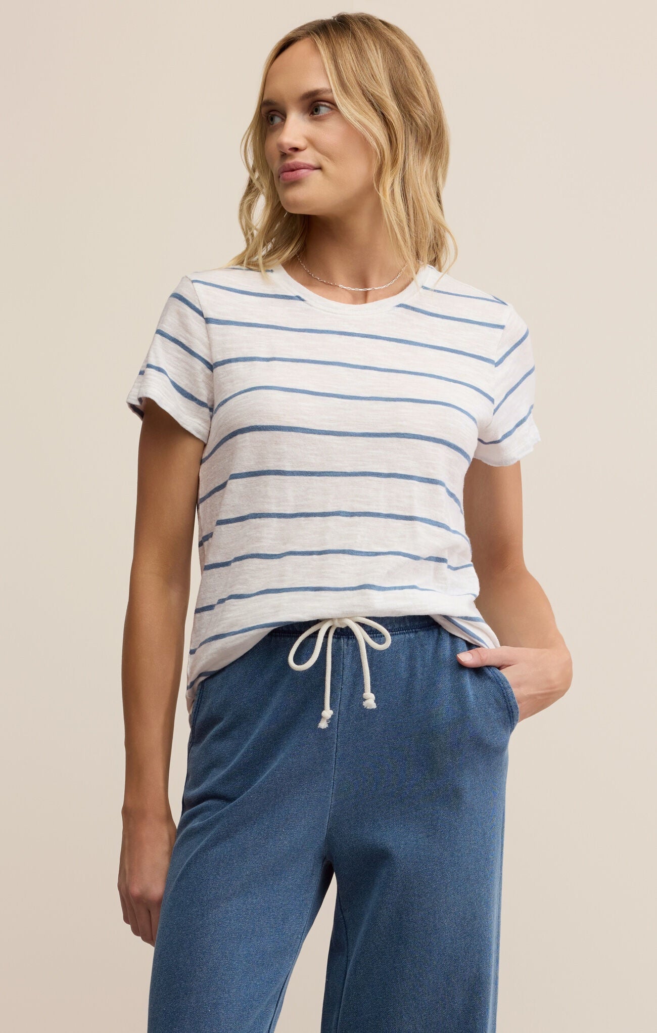 The Foundation Stripe Tee in Boathouse by Z Supply