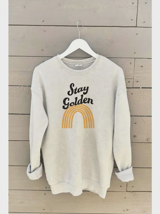 Stay Golden Mineral Washed Graphic Sweatshirt