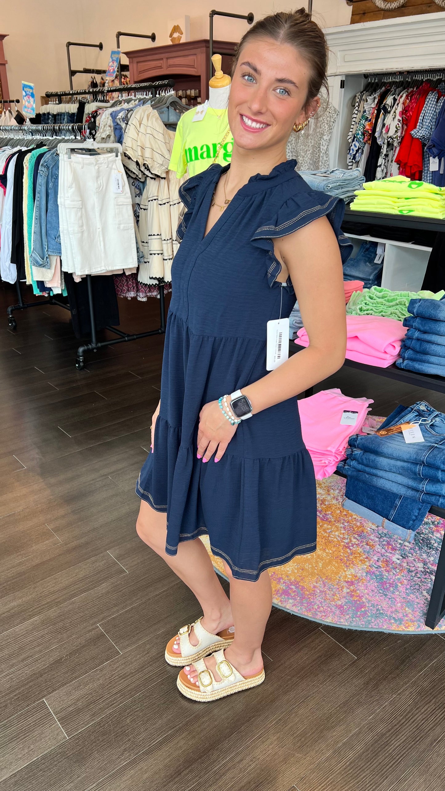 Sweet Stitch Flutter Dress