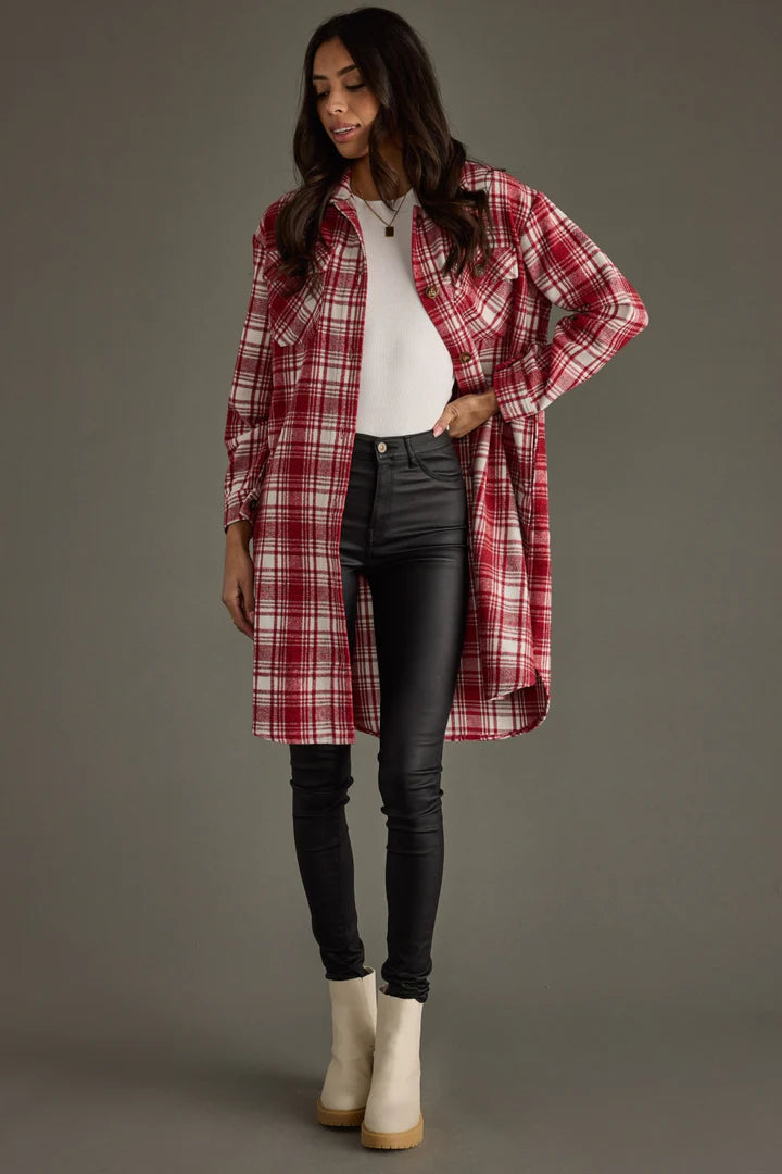 Peppermint Plaid Shacket