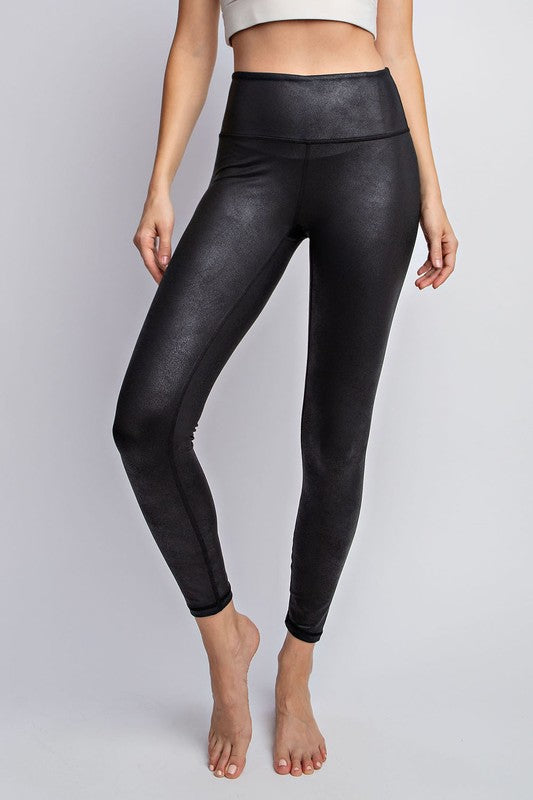 Black Full Length Chintz Leggings