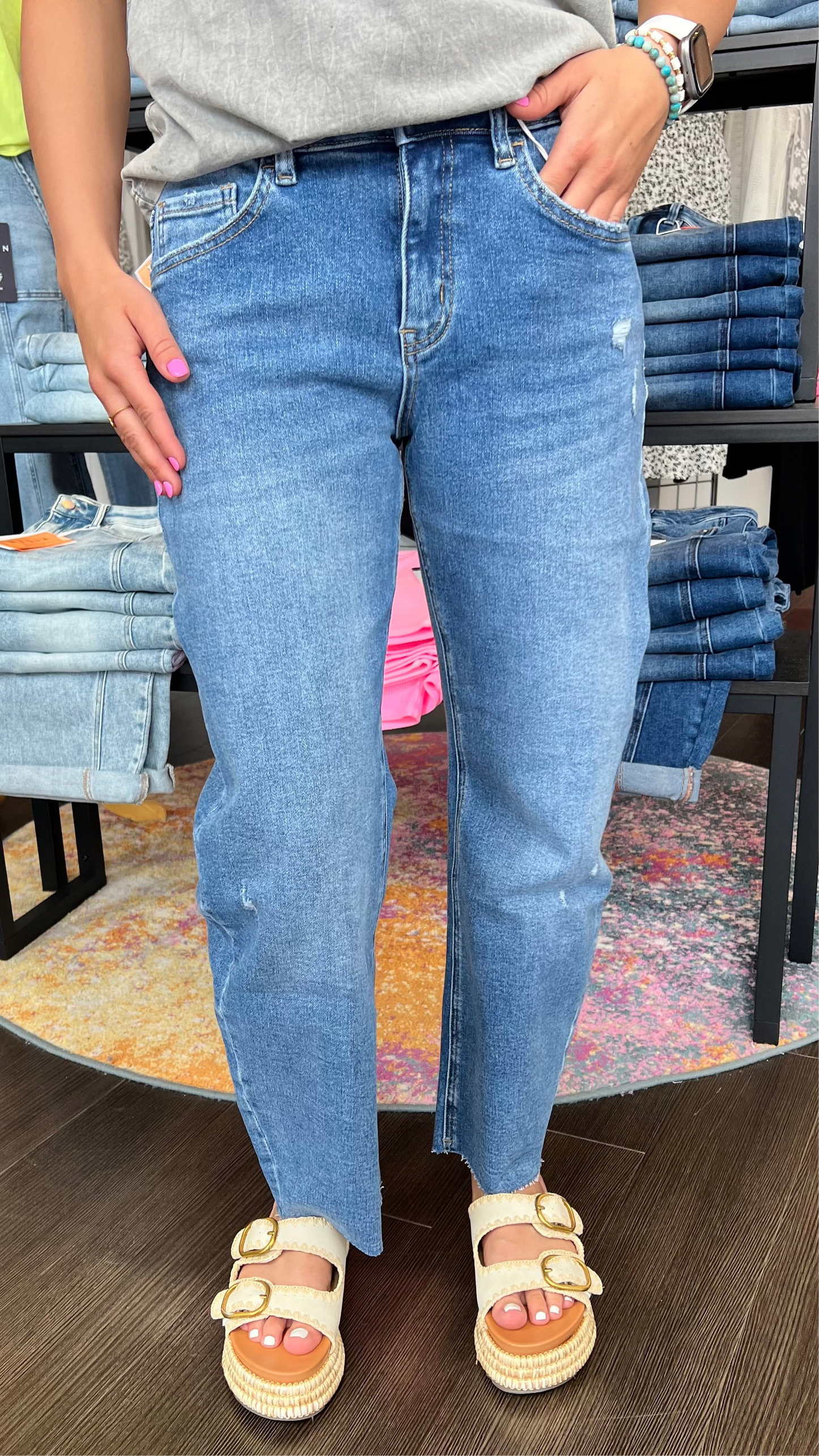 Smooth Move High Rise Barrel Leg Jeans in Her Possession by Lovervet