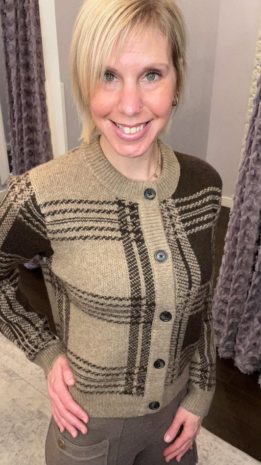 Checks & Coffee Cardigan