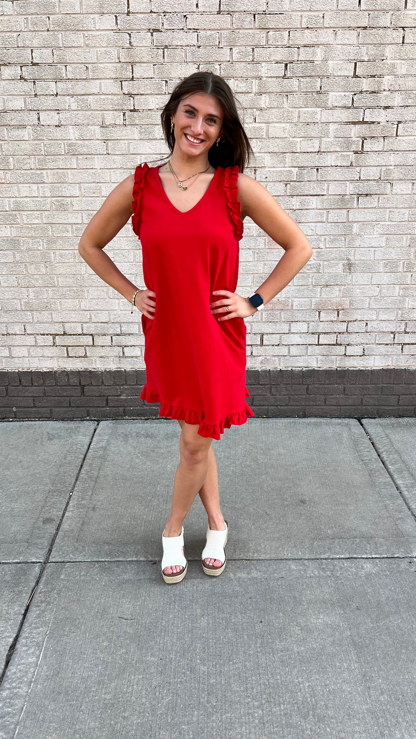 Red Ruffle Dress