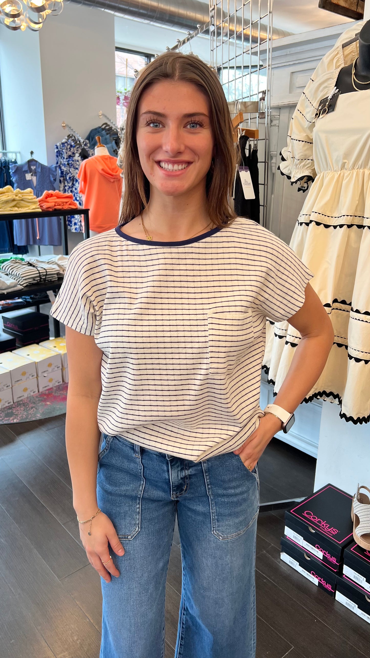 Navy Striped Tee