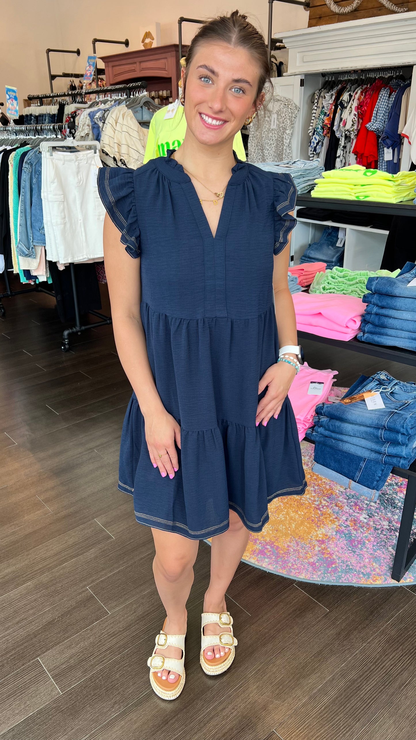 Sweet Stitch Flutter Dress