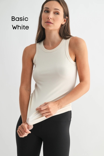 Essential Micro-Ribbed Athleisure Tank Top by Mono B