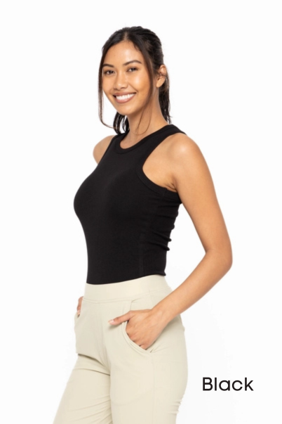 Essential Micro-Ribbed Tank Top by Mono B