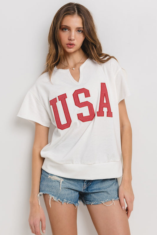 USA Lettering Patch Tee