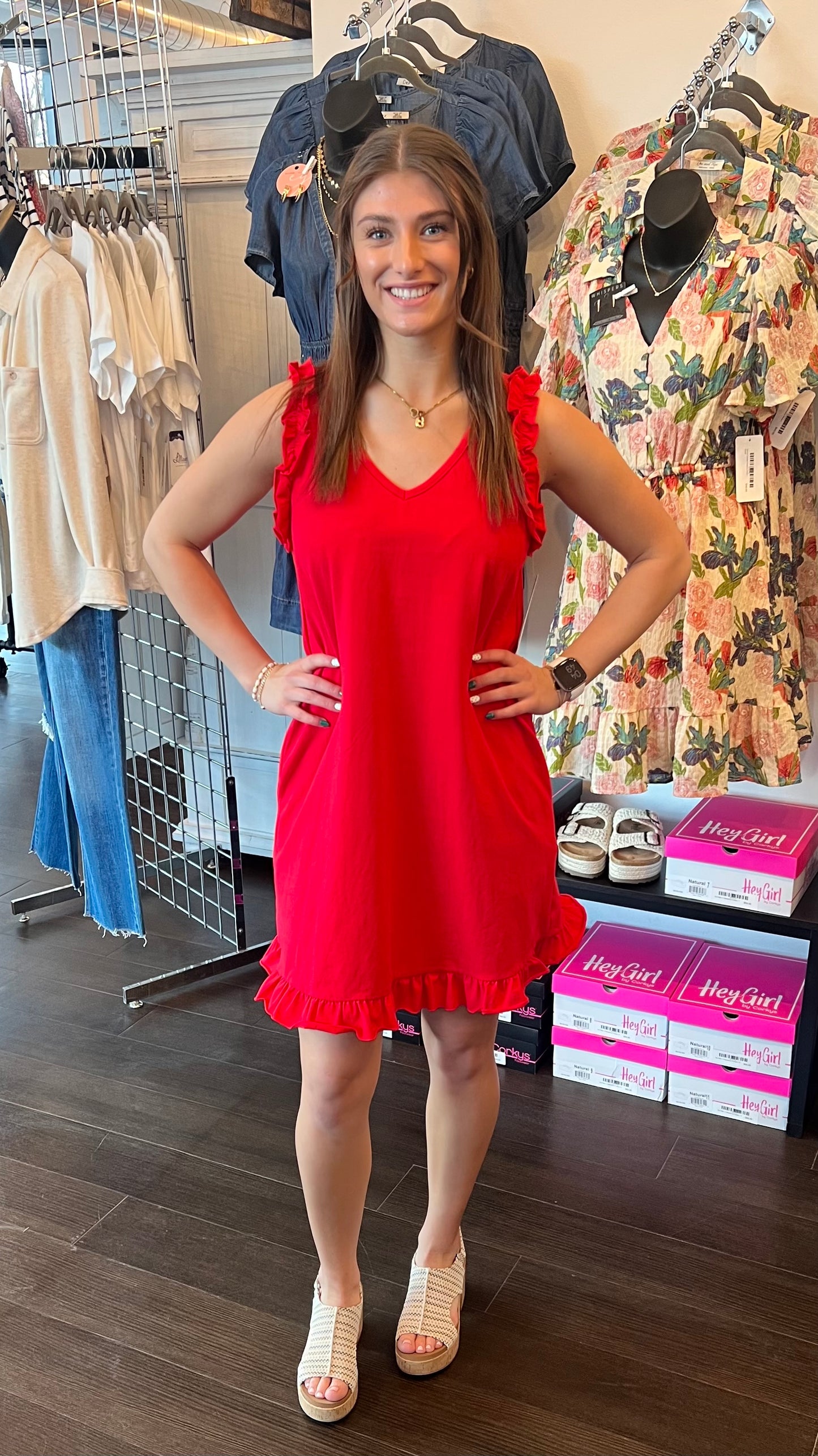 Red Ruffle Dress