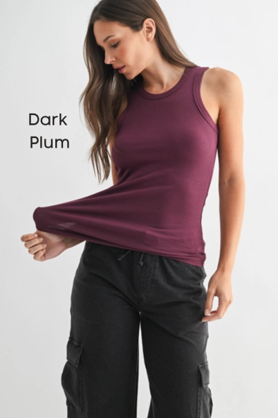 Essential Micro-Ribbed Athleisure Tank Top by Mono B