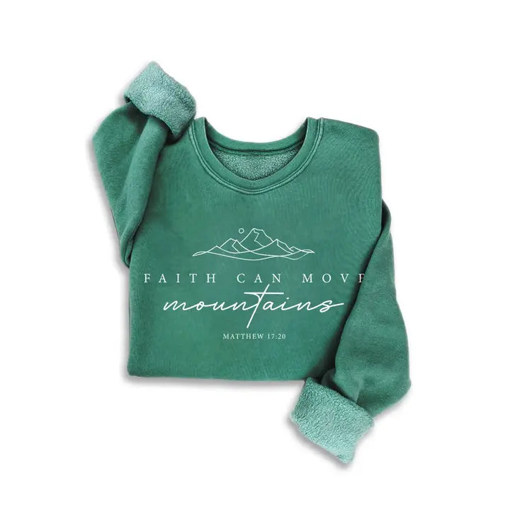 PRE-ORDER Faith Can Move Mountains Mineral Sweatshirt