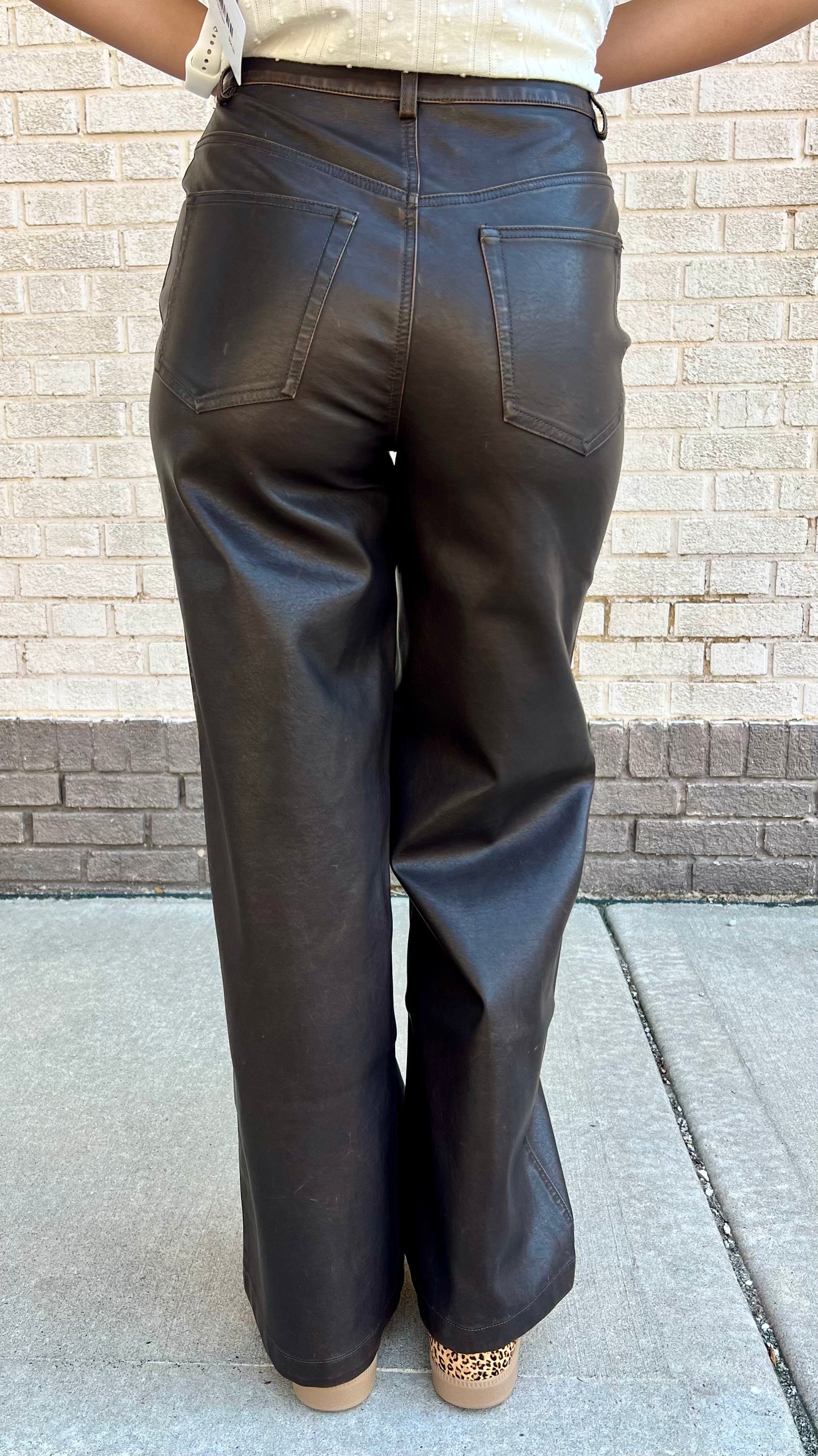 Rustic Rebel Faux Leather Pants by Skies Are Blue