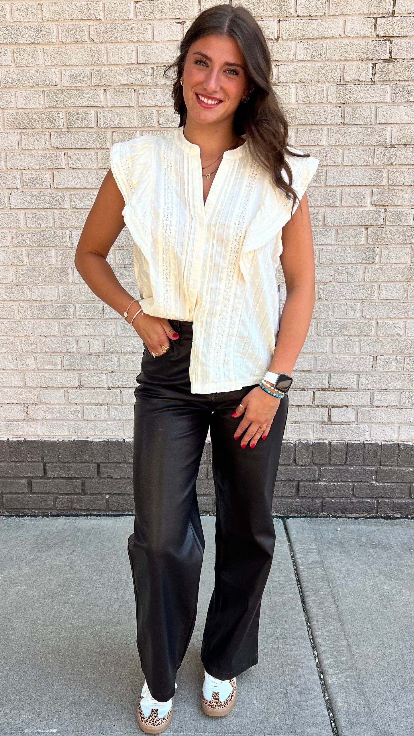 Rustic Rebel Faux Leather Pants by Skies Are Blue