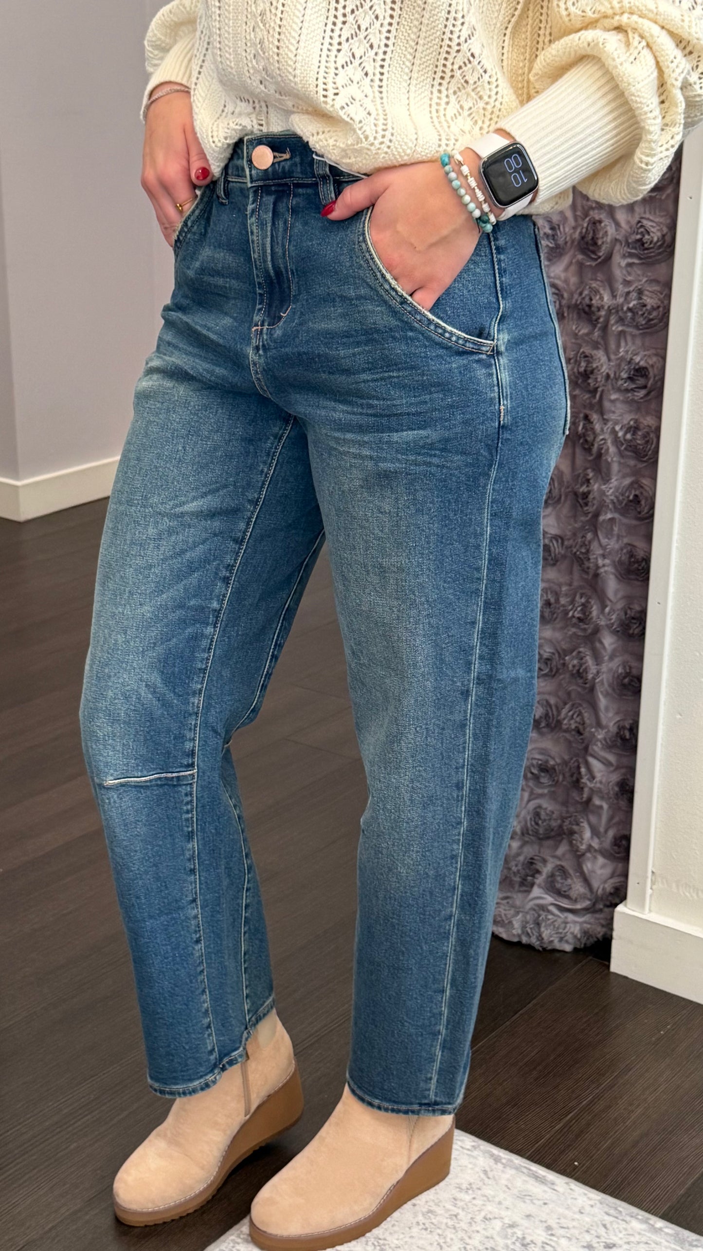 Lasso Barrel Leg in Blue Mix by Dear John