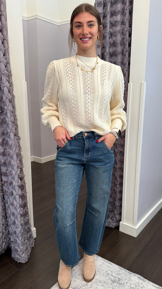 Lasso Barrel Leg in Blue Mix by Dear John