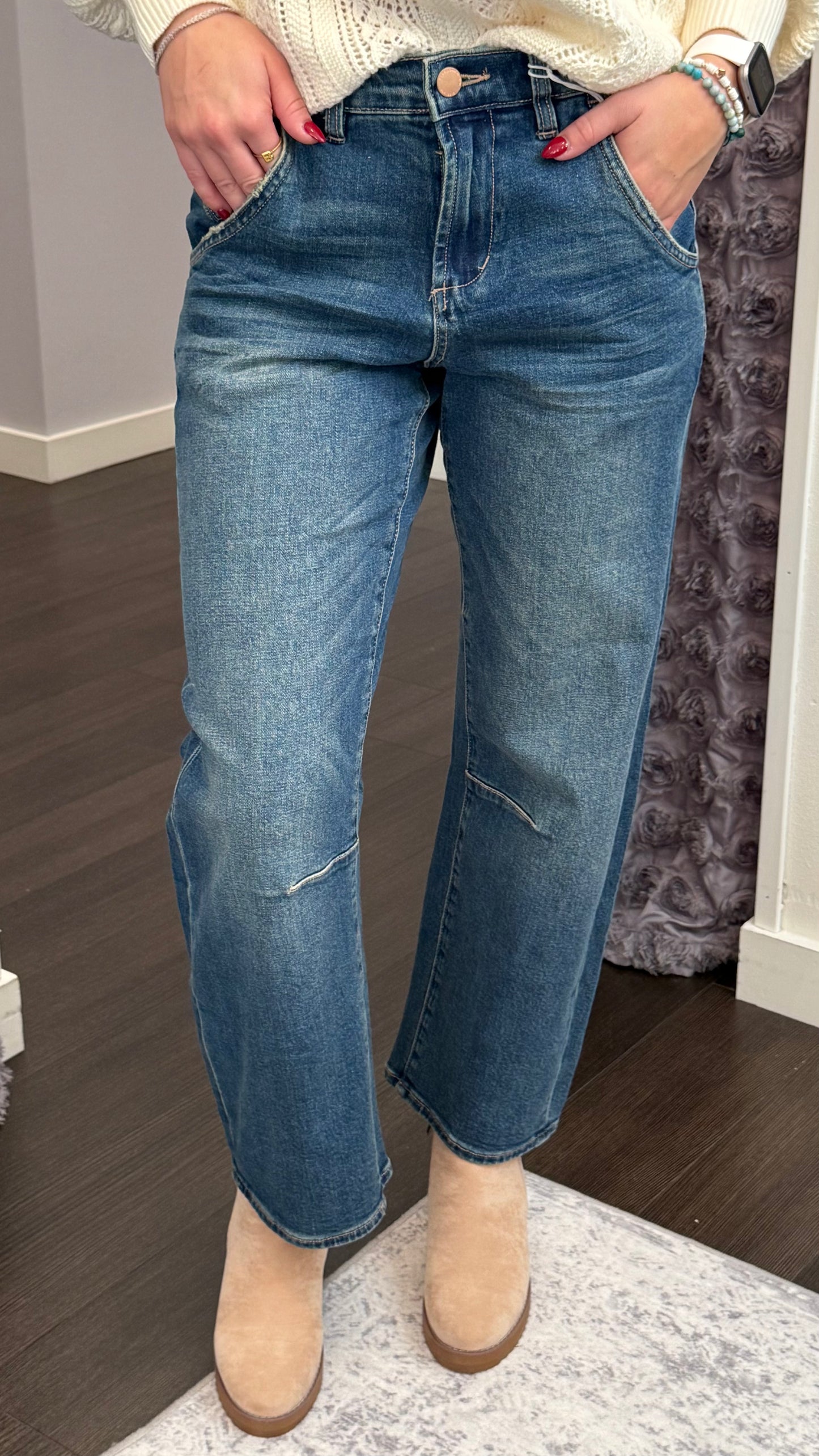 Lasso Barrel Leg in Blue Mix by Dear John