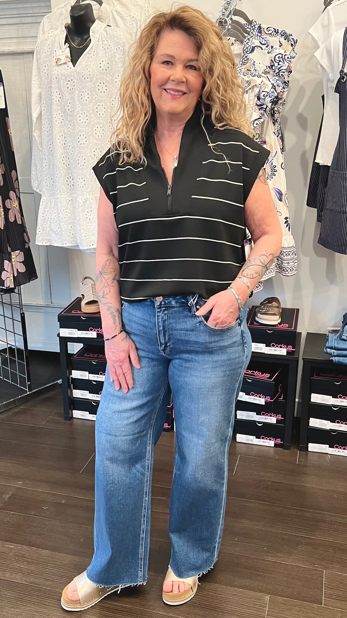 Tummy Control Mid Rise Cropped Wide Leg by Risen Jeans