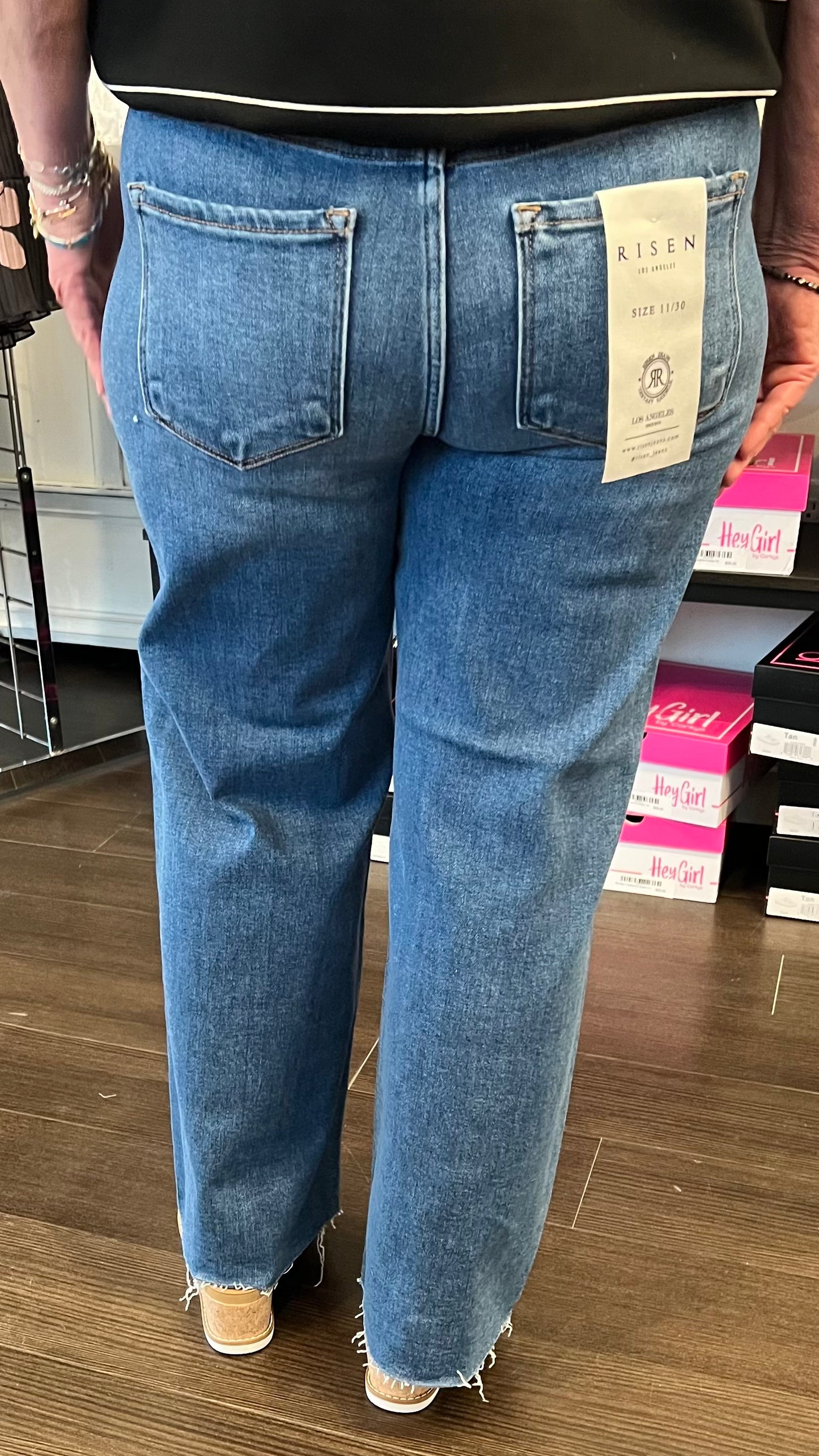 Tummy Control Mid Rise Cropped Wide Leg by Risen Jeans