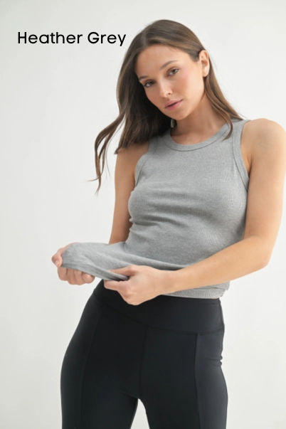 Essential Micro-Ribbed Tank Top by Mono B