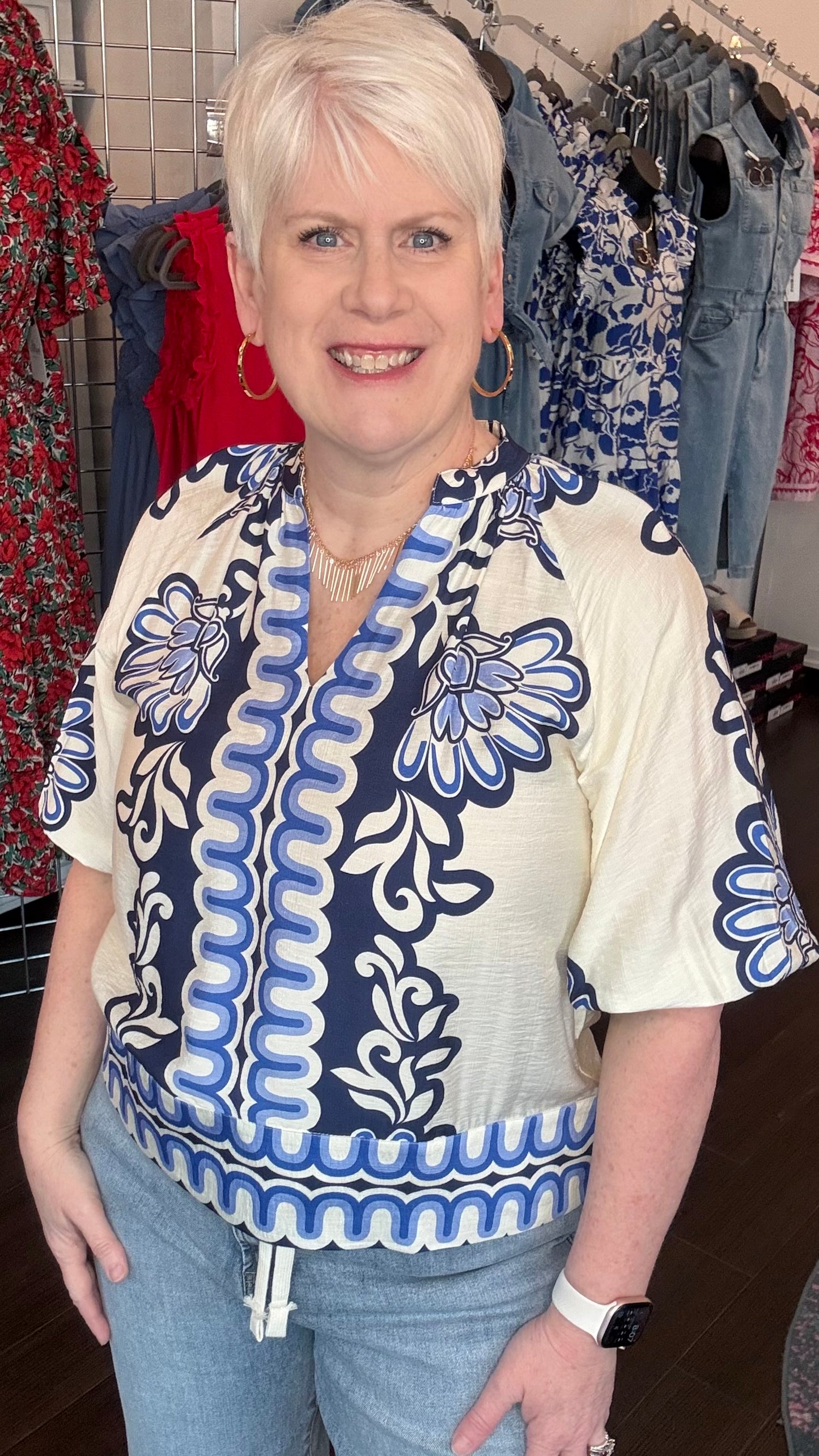 Santorini Swirl Top
