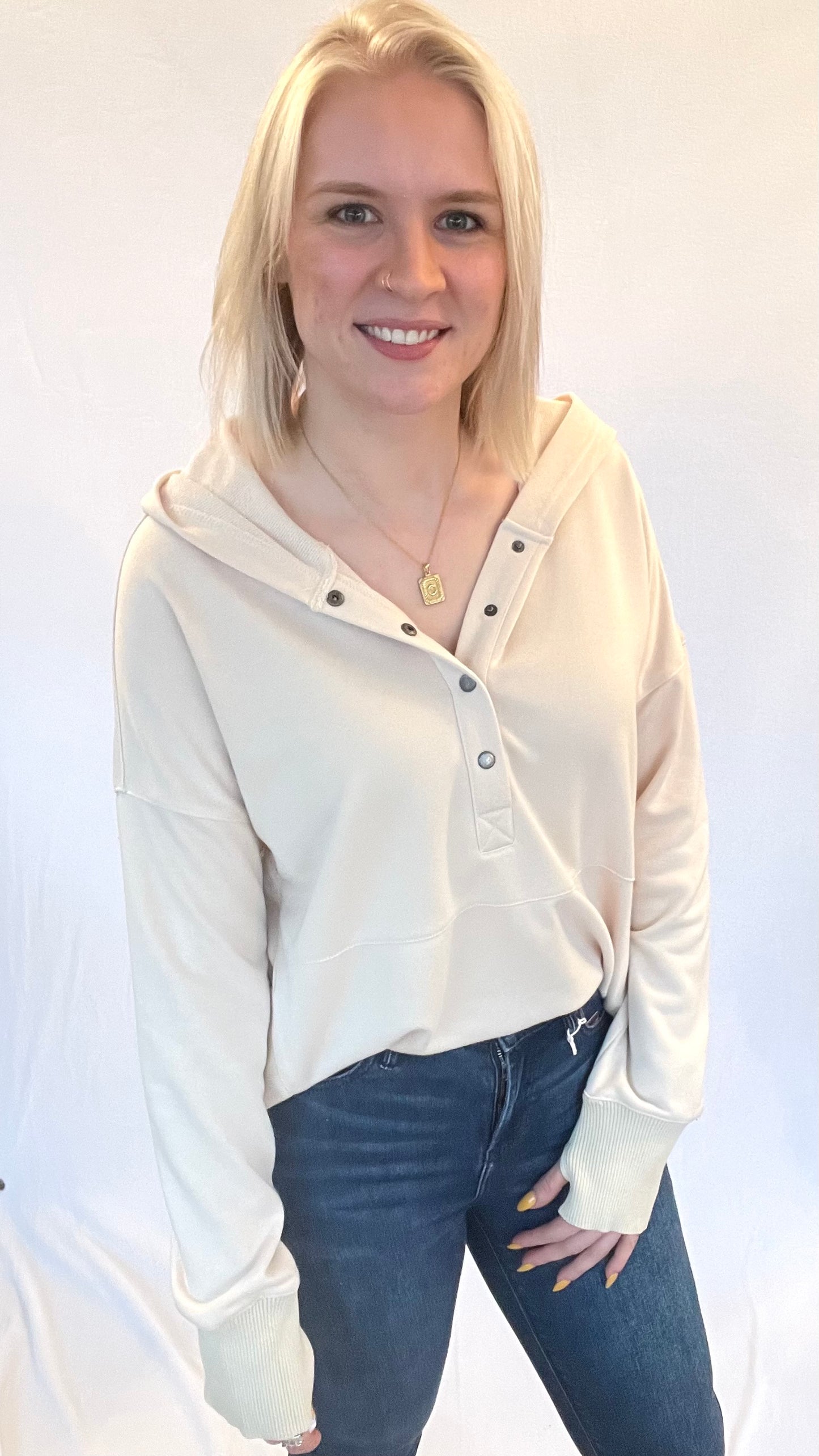 Half Button Hoodie