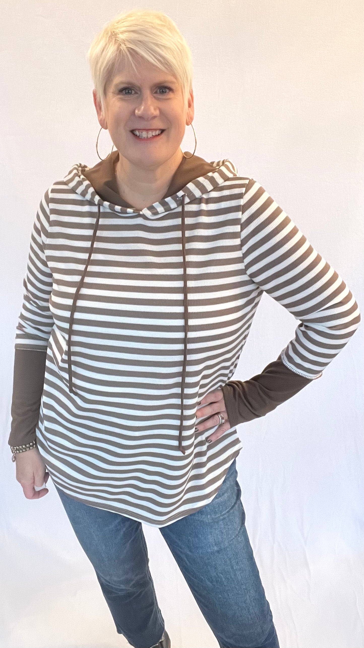 Striped Thermal Hoodie
