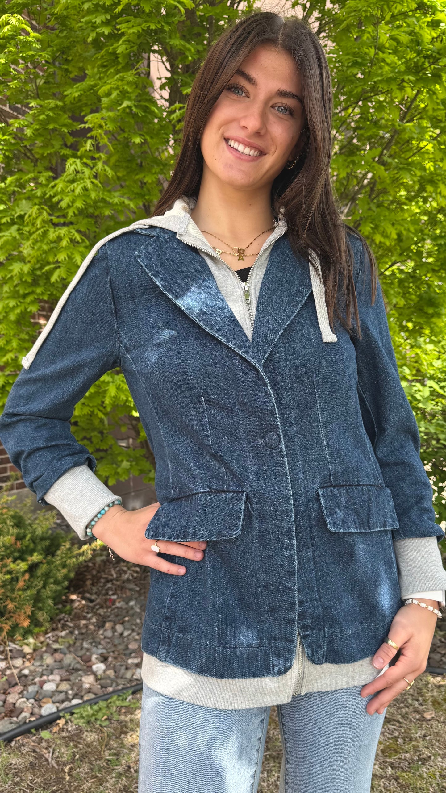 Layer Player Denim Blazer