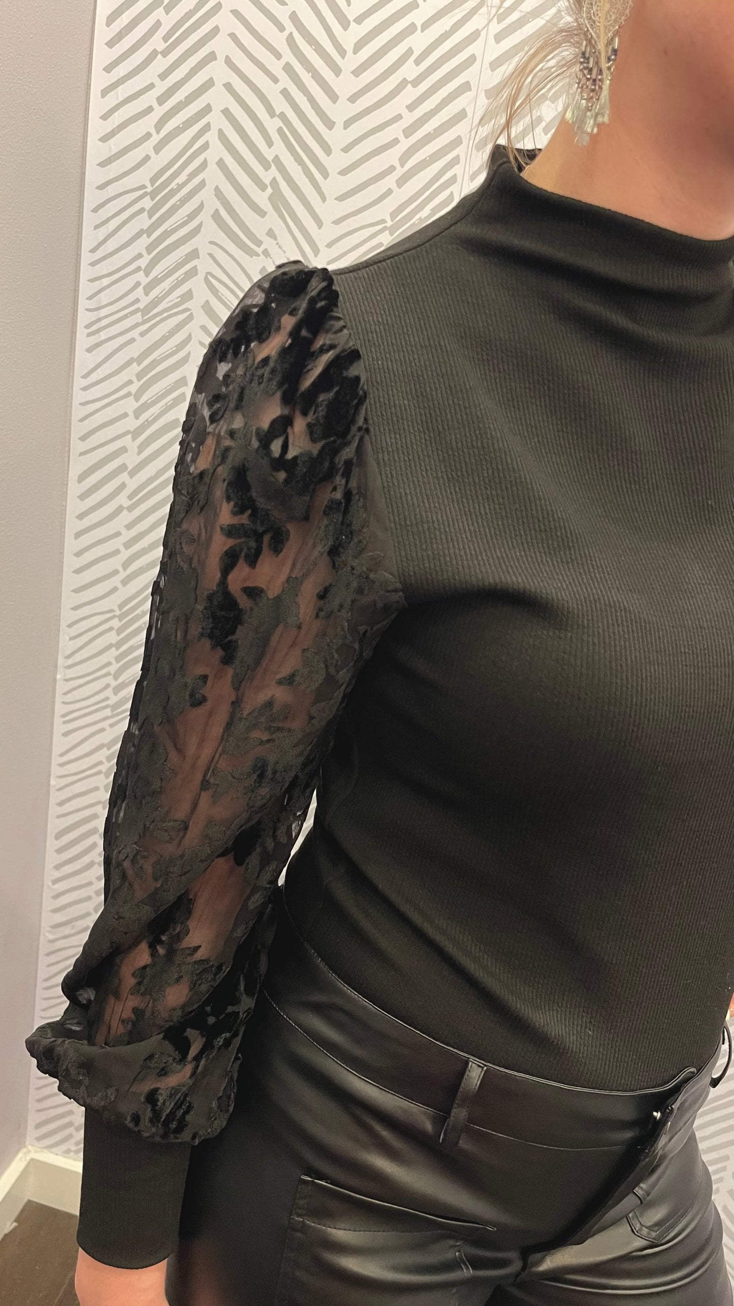 Velvet Burnout Long Sleeve Top
