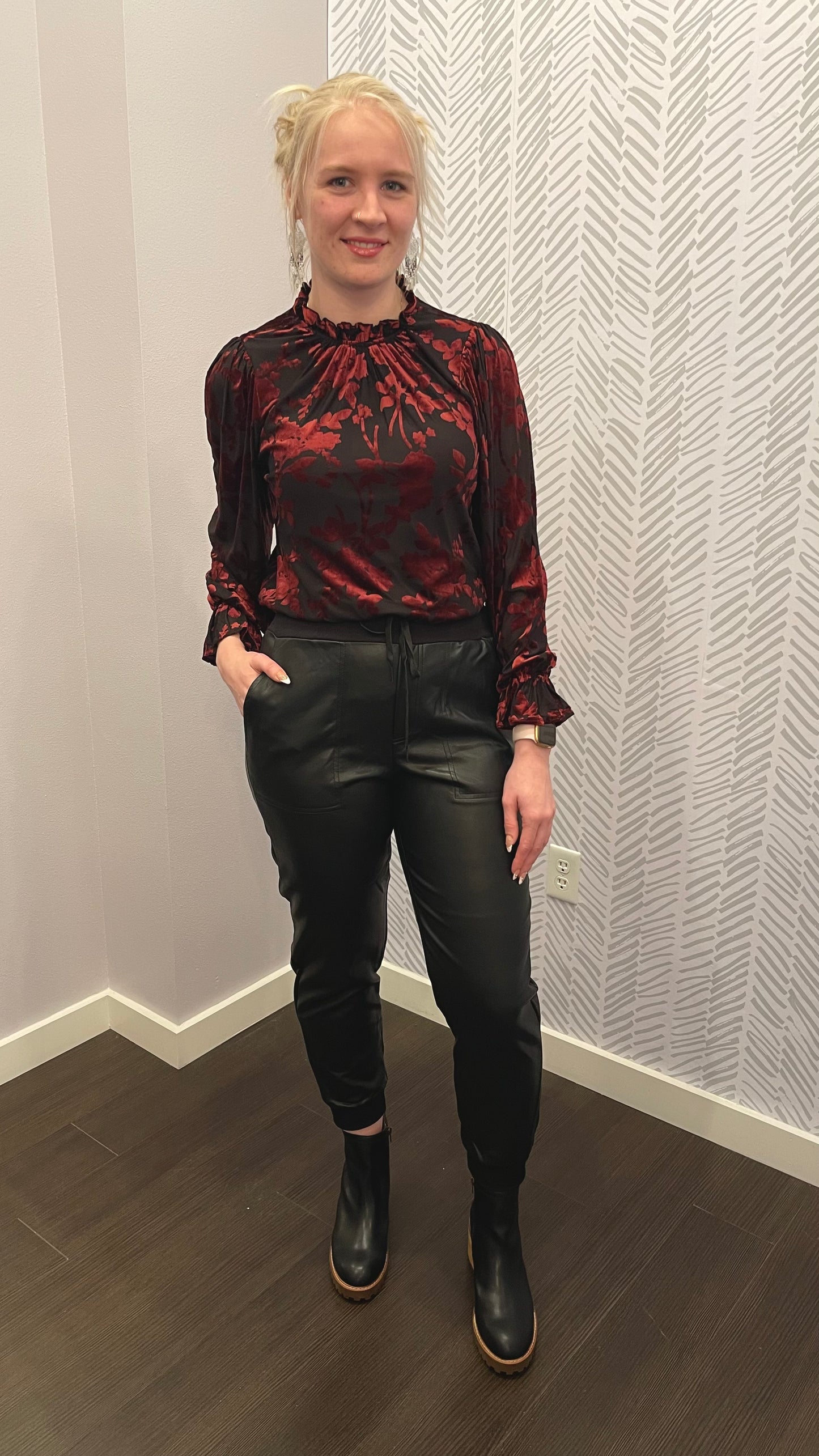 Faux Leather Jogger