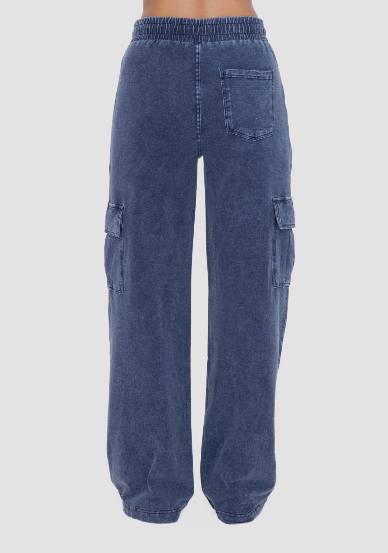 Mono B Mineral Wash Wide Leg Cotton Cargo Pants