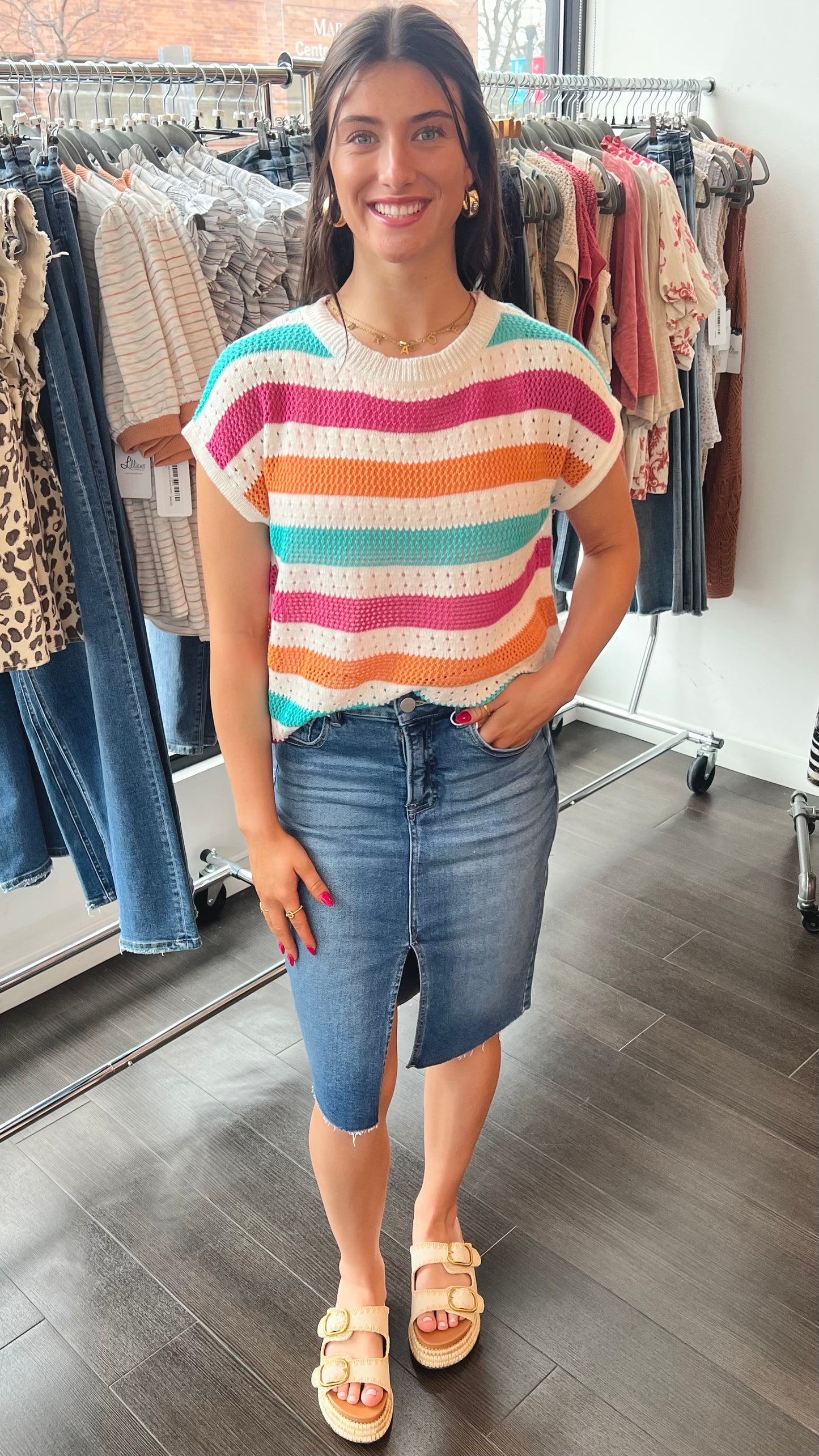 Sugar & Stripes Sweater Top