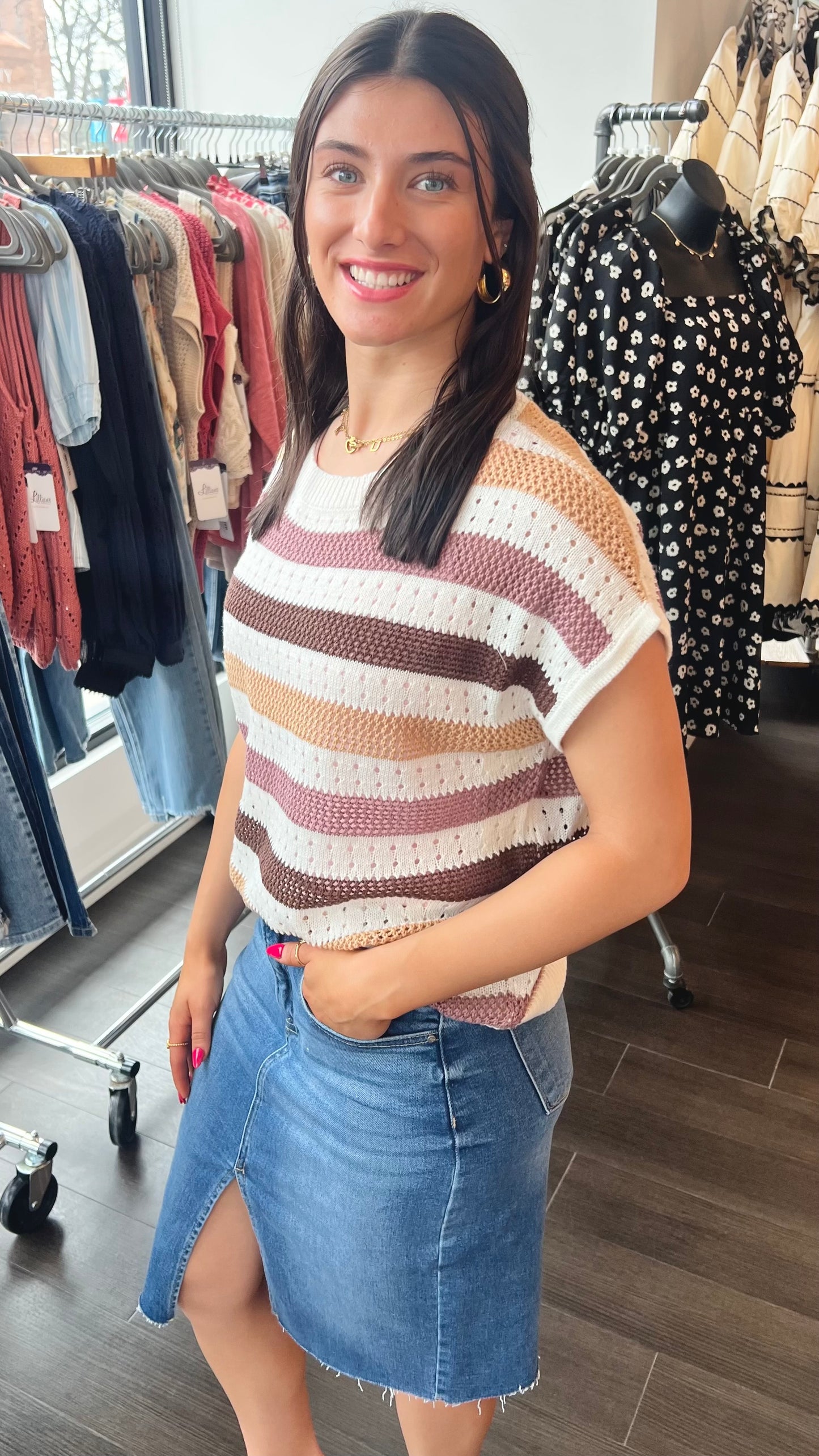 Sugar & Stripes Sweater Top