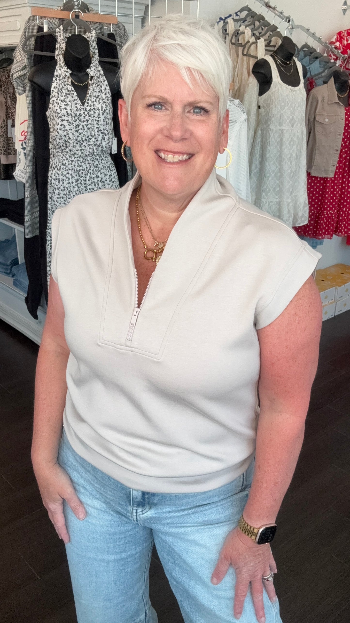 Soft Start Zip-Up Top