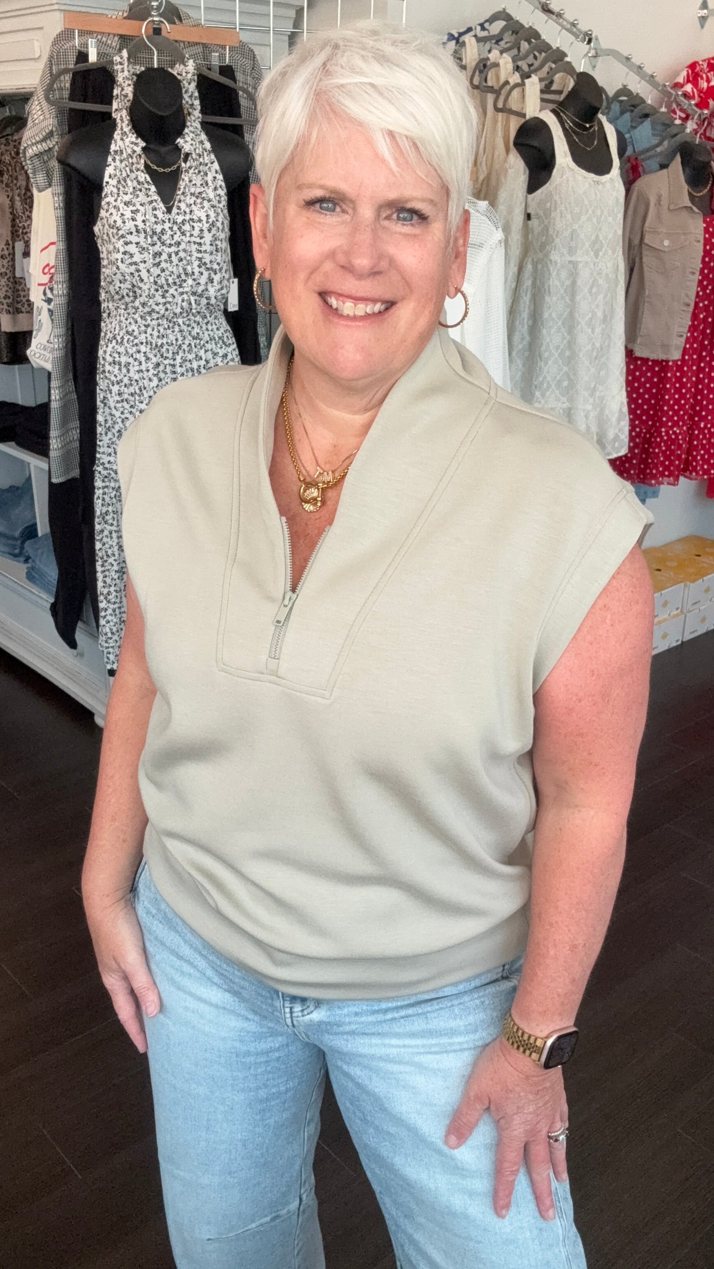 Soft Start Zip-Up Top