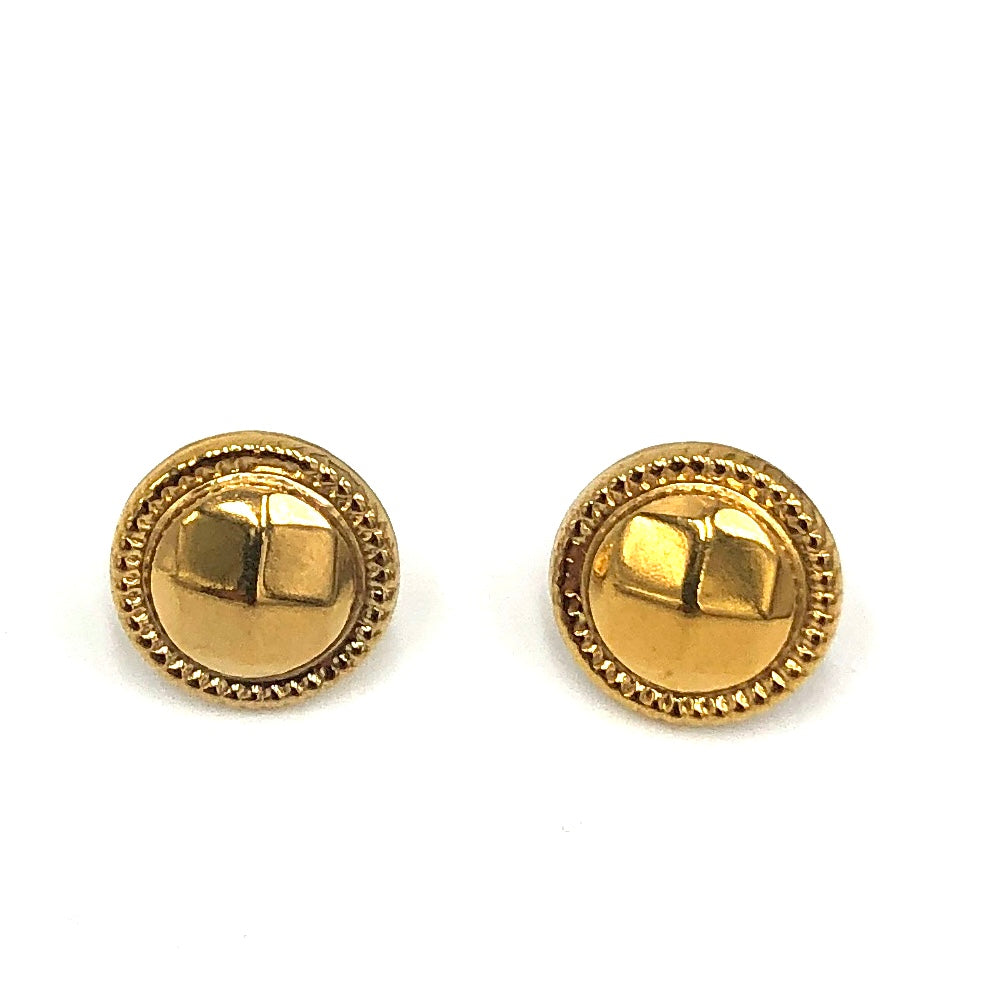 Gold Upholstery Button Stud Earrings – Vintage Deadstock