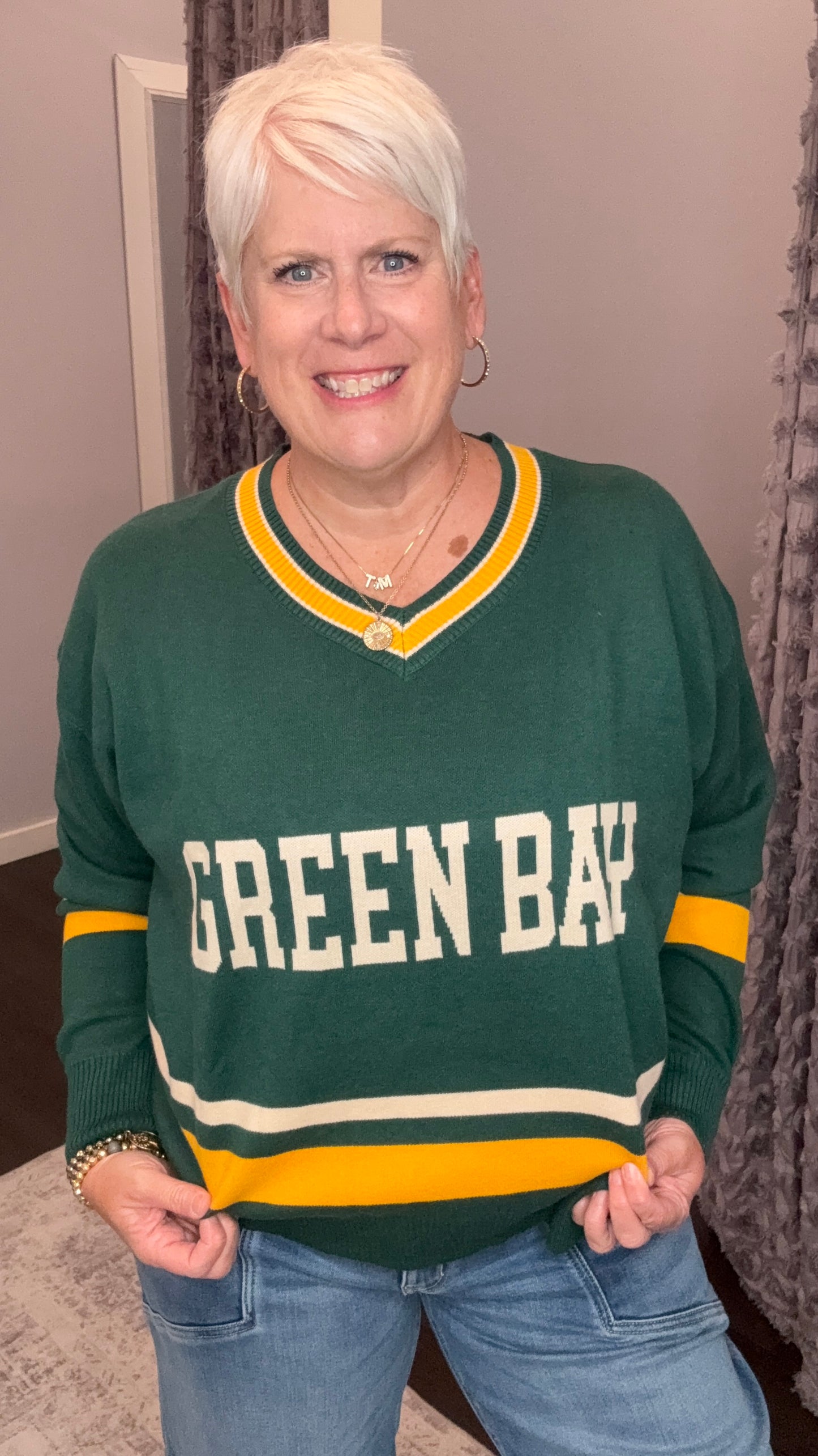 Gridiron Glam Varsity Sweater