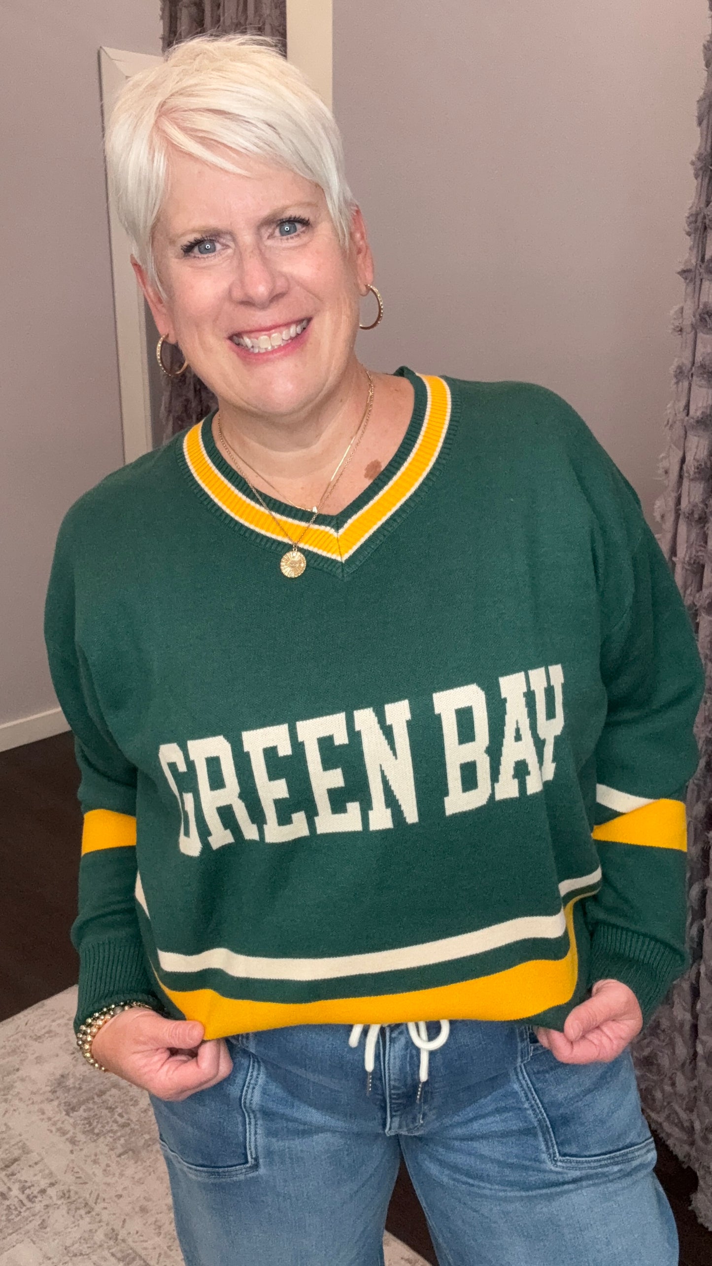 Gridiron Glam Varsity Sweater