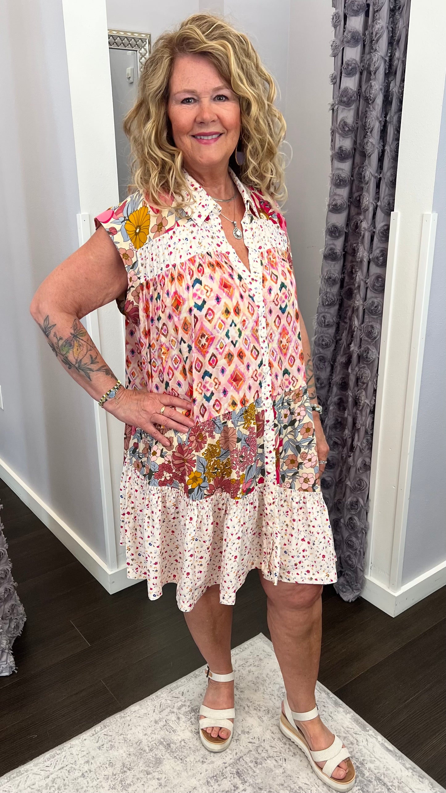 Petals & Patchwork Dress