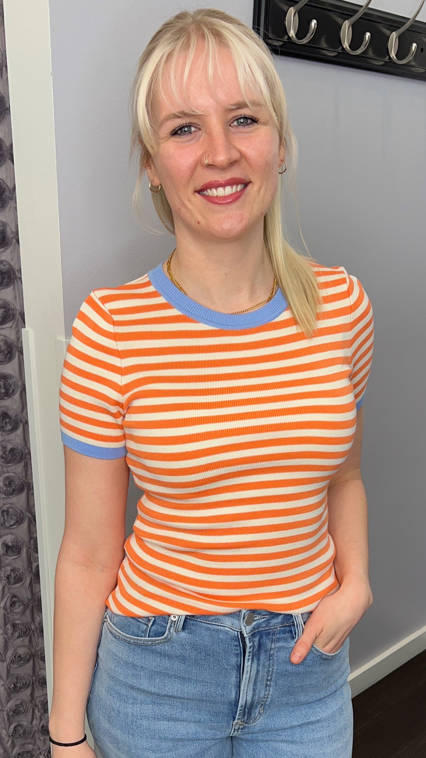 Neon Stripe Sweater Top