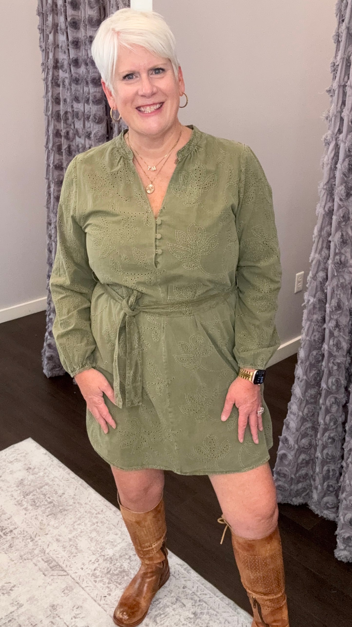 Christine Dress in Vetiver by Dear John